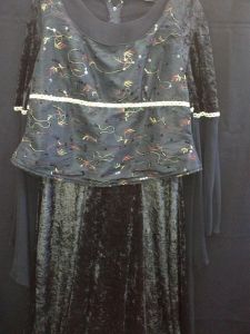 Adult Female Costumes to Hire - Medieval-Black dress with brown waistcoat